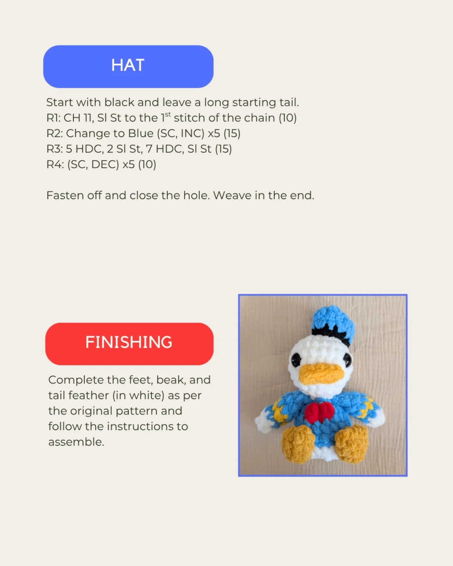 Adorable Crochet Duck Characters Free Pattern
