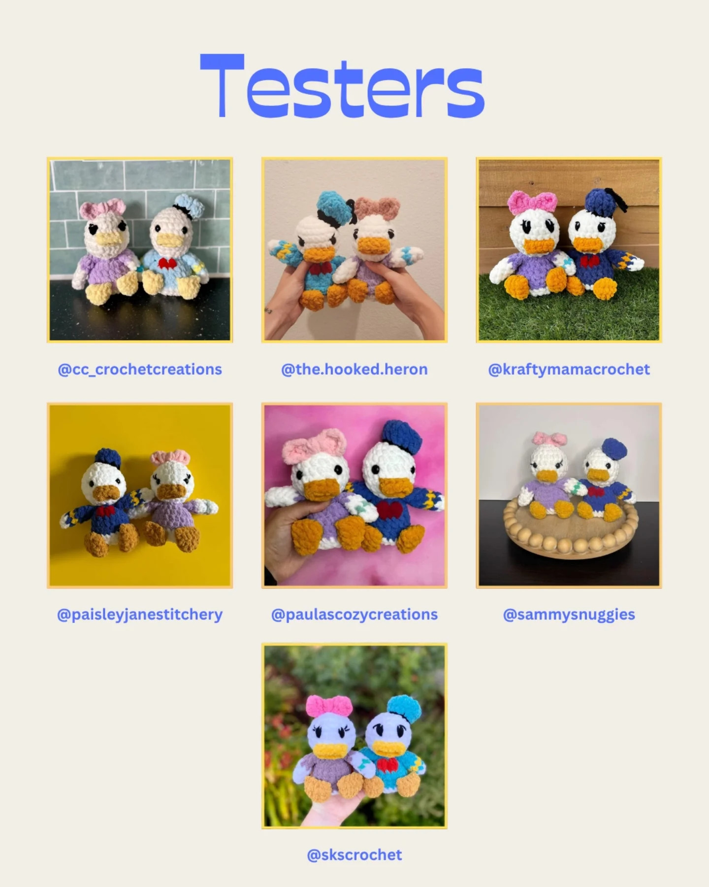 Adorable Crochet Duck Characters Free Pattern