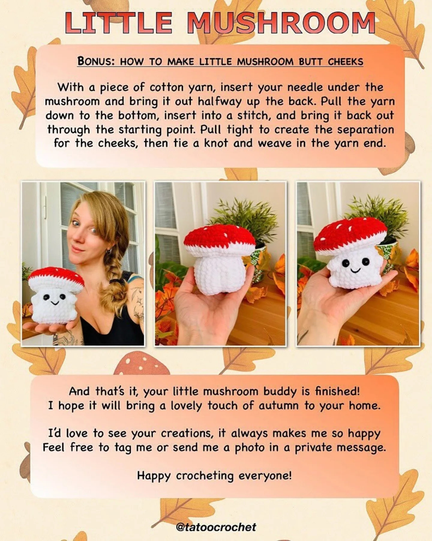 Adorable Little Mushroom Crochet Pattern - DIY Craft Project