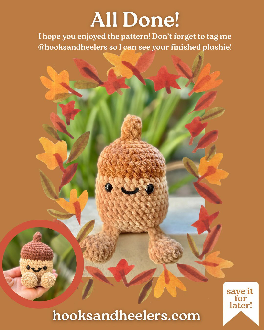 Adorable No-Sew Acorn Plush Crochet Pattern Free