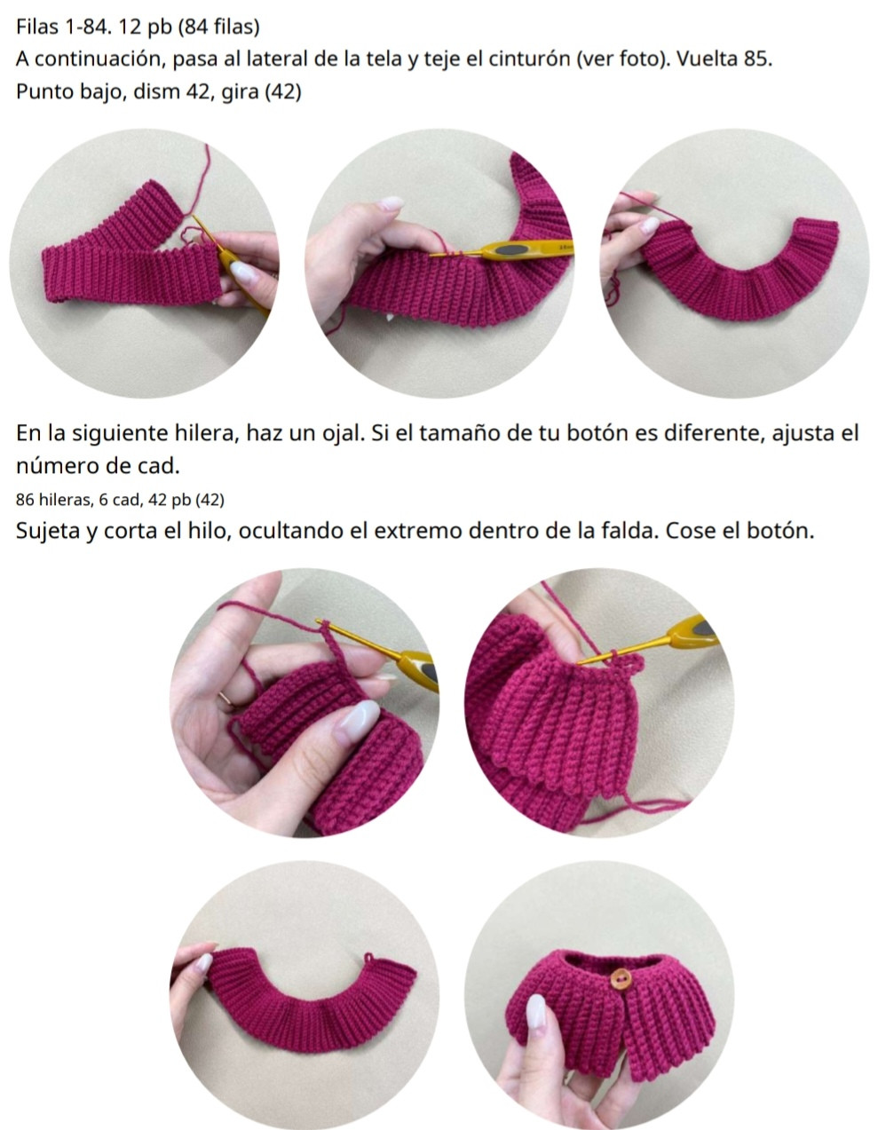 Adorables jirafas de ganchillo con vestido colorido