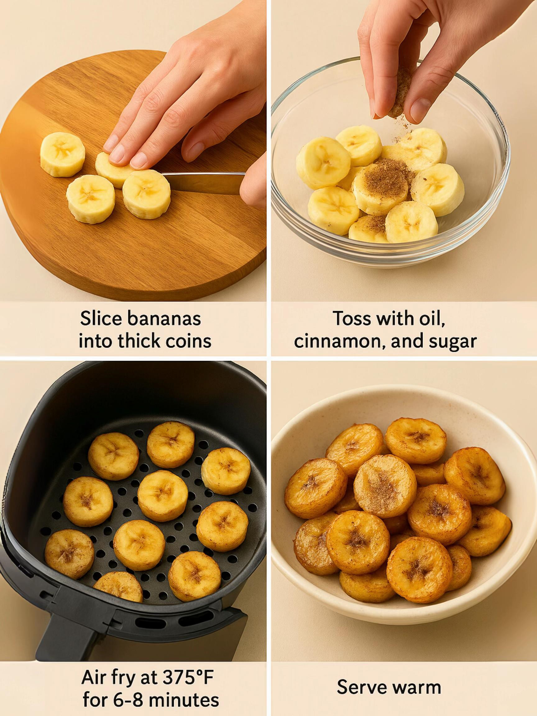 Air Fryer Cinnamon Banana Bites