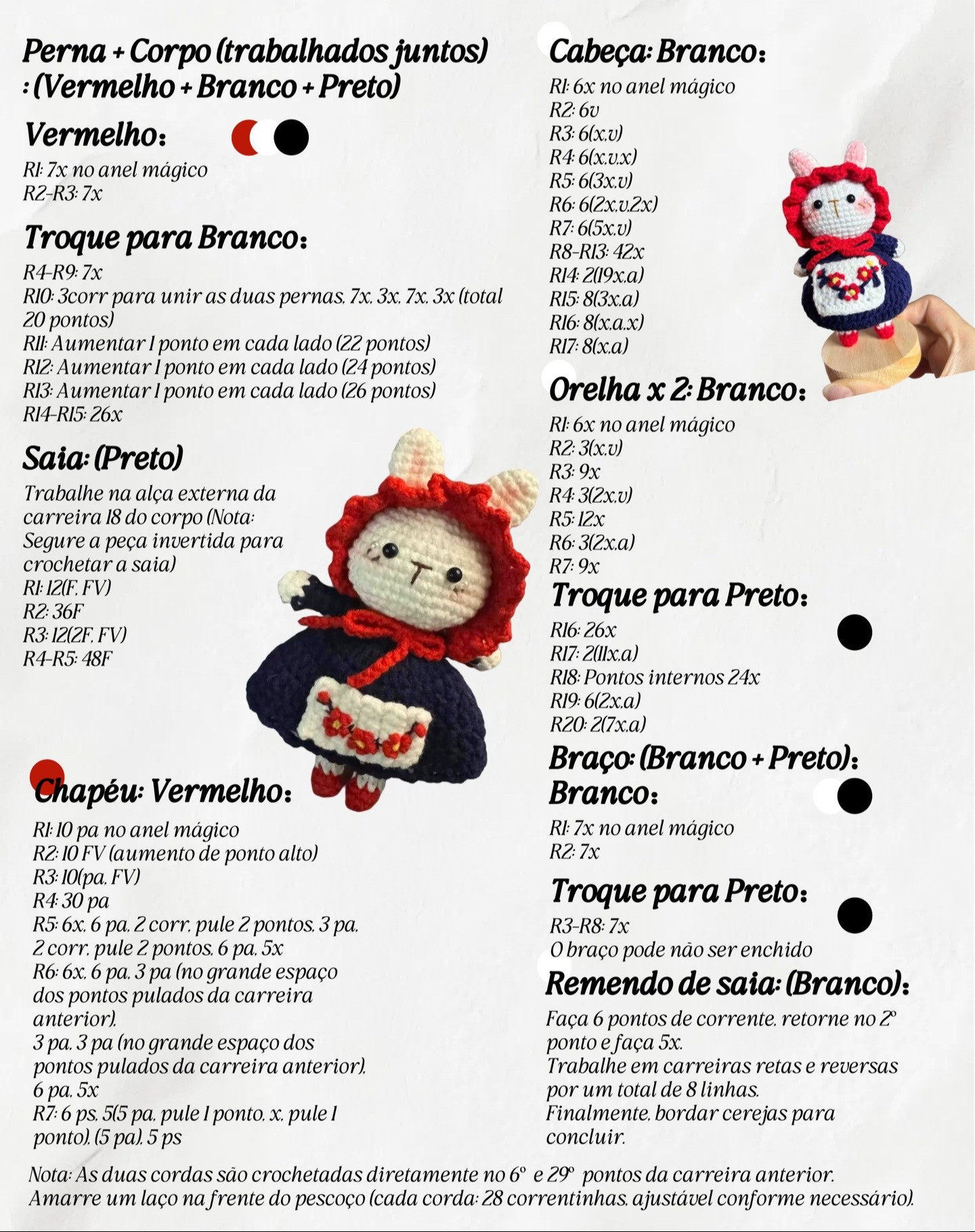 Amigurumi de Coelho com Vestido e Avental Encantador