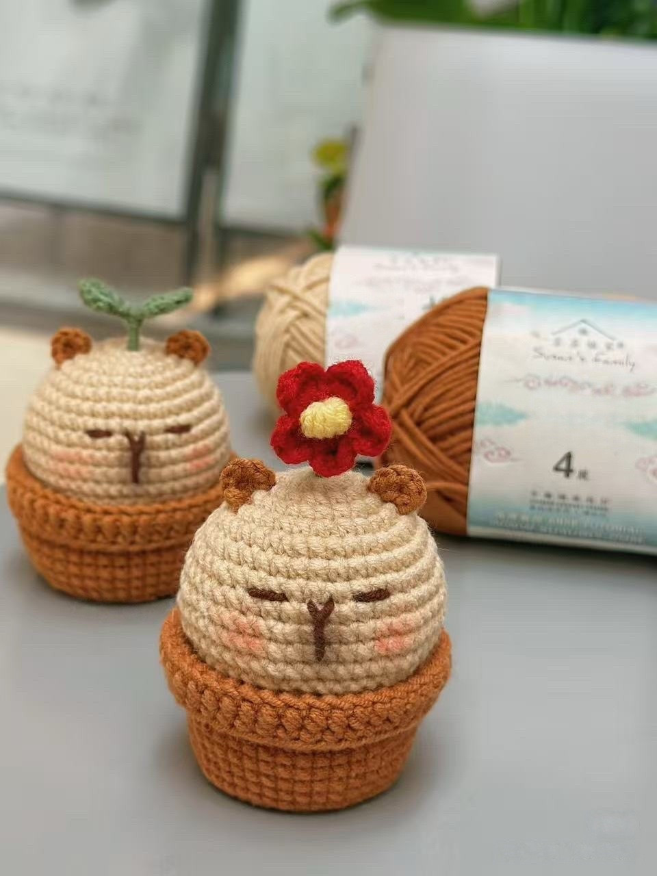 Amigurumi de Ursinhos em Vasos com Flores Bonitas
