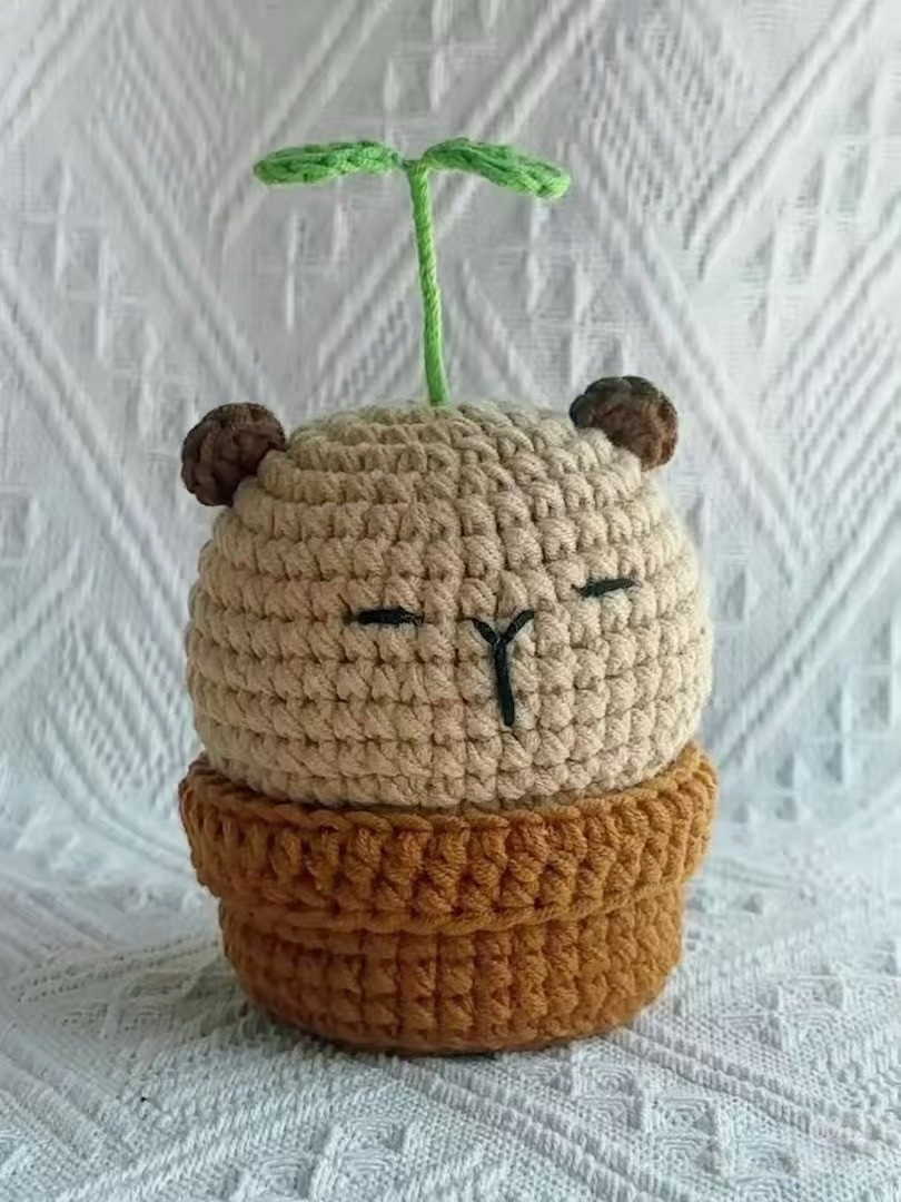 Amigurumi de Ursinhos em Vasos com Flores Bonitas