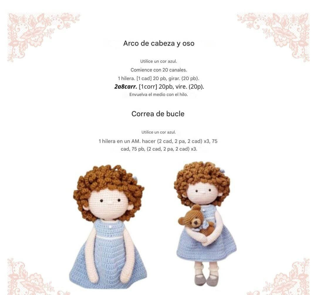 Amigurumi: La niña y su osito de peluche adorable
