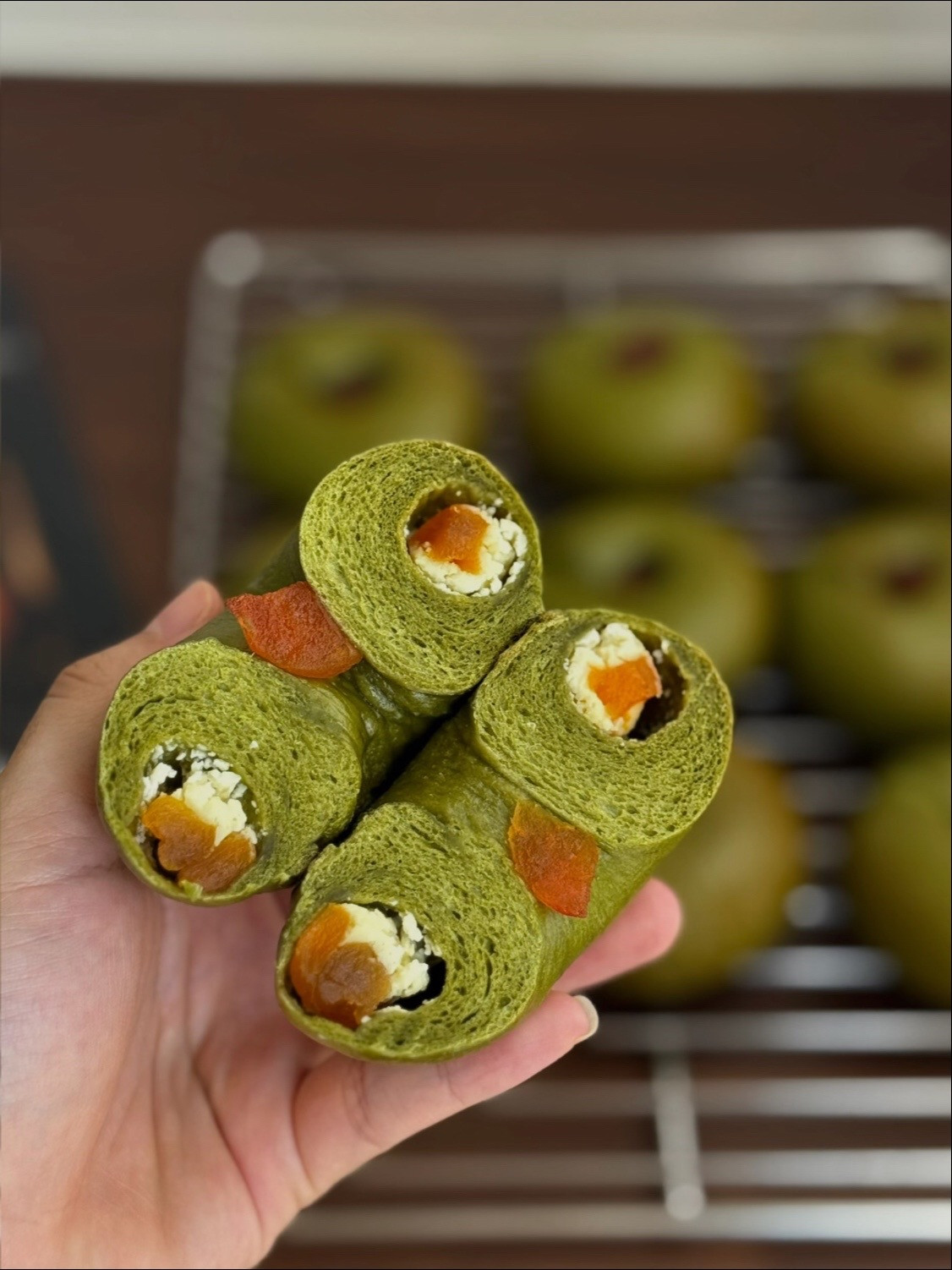 🍵 Bánh mì Bagel sữa chua mơ Matcha