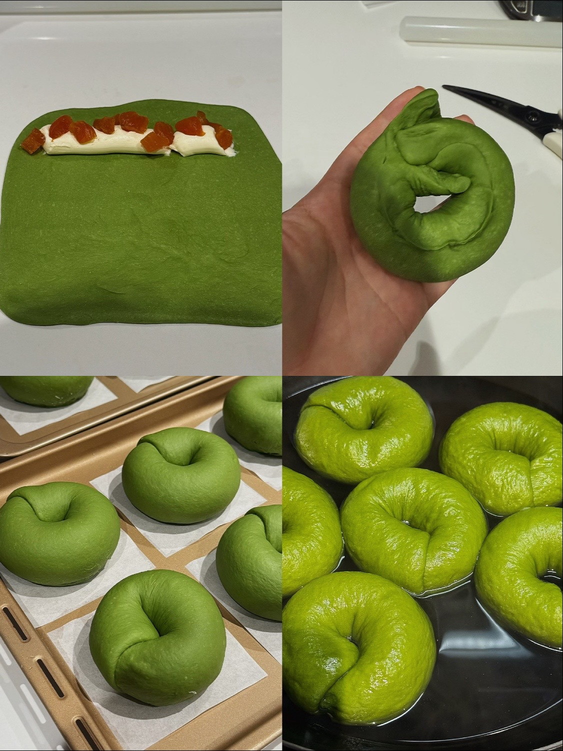 🍵 Bánh mì Bagel sữa chua mơ Matcha