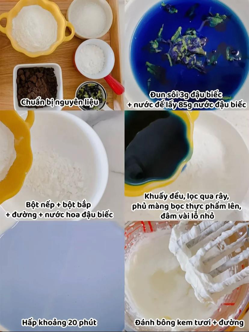 bánh mochi đậu biếc nhân kem oreo siêu thơm ngon
