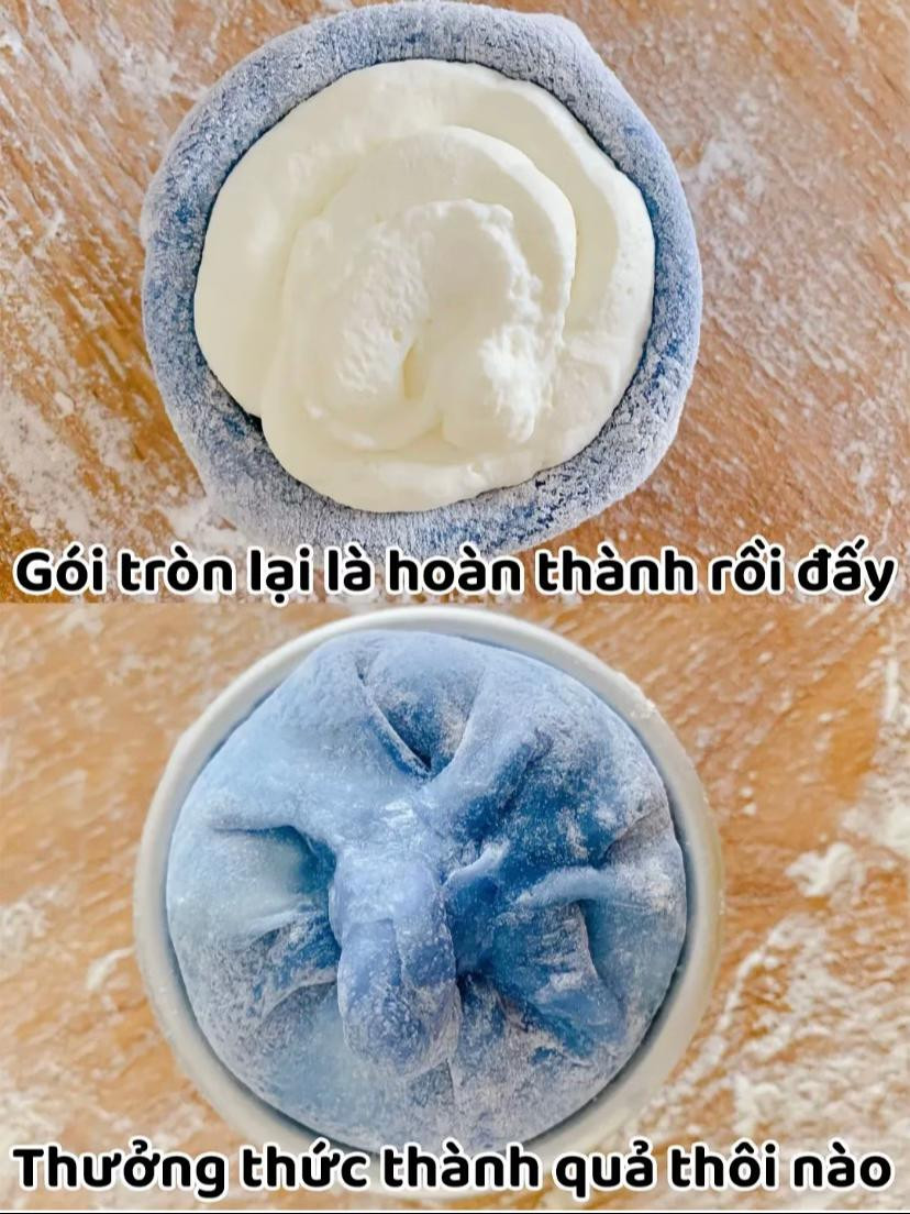 bánh mochi đậu biếc nhân kem oreo siêu thơm ngon