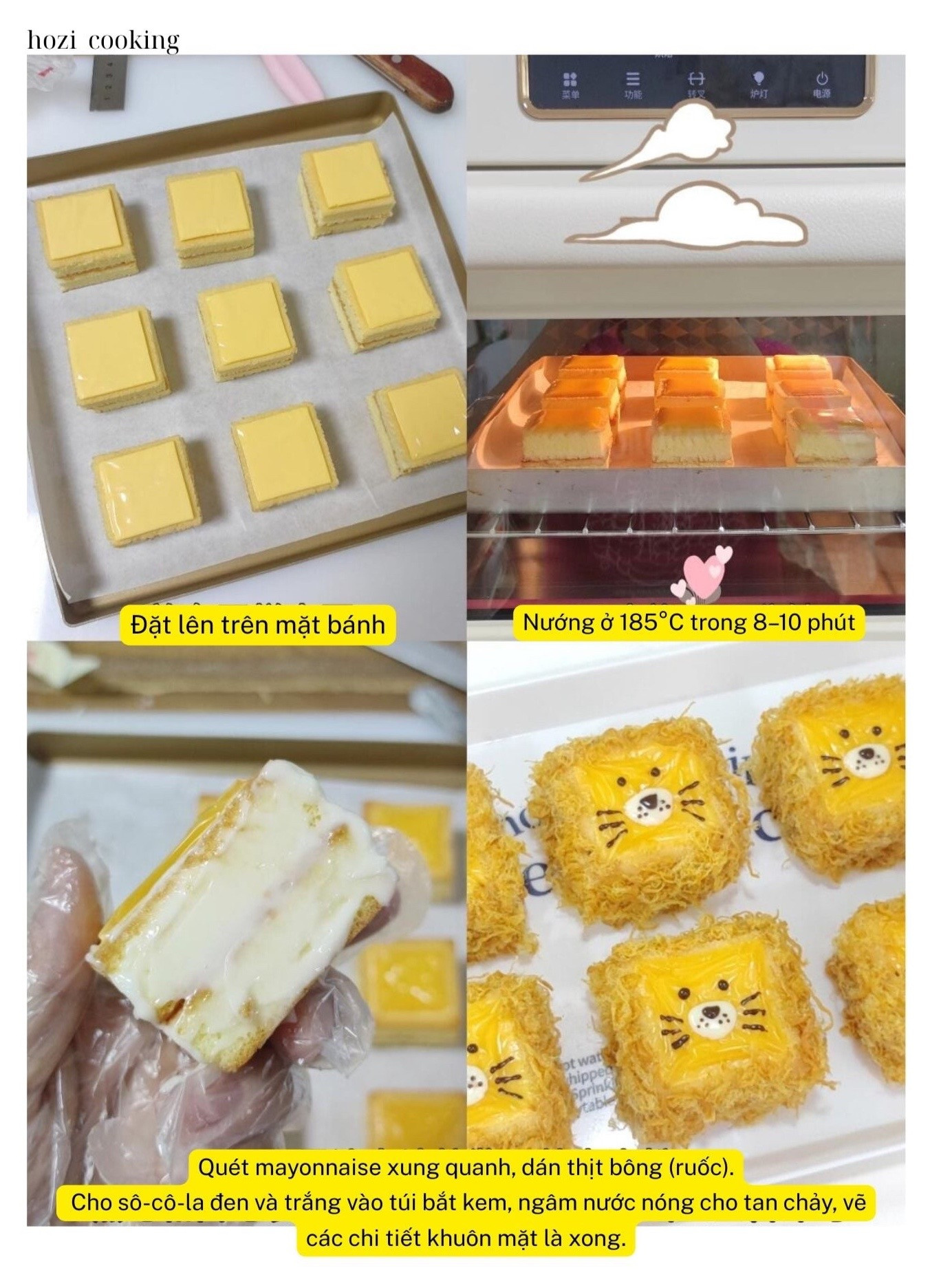 🦁 Bánh phô mai thịt bông “sư tử nhỏ” | Dễ làm mà lại ngon