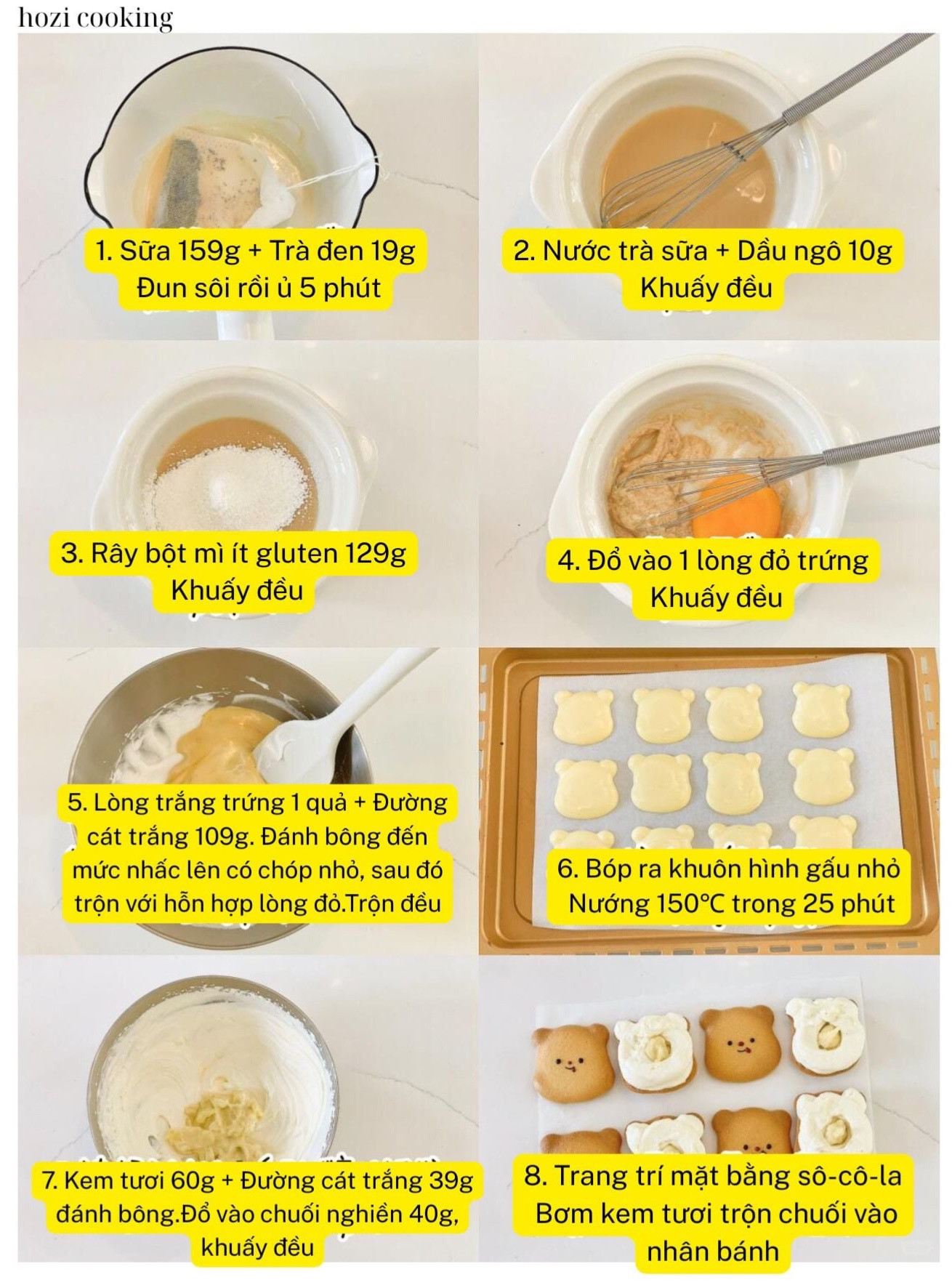 Bánh quy kem gấu nhỏ Earl Grey sầu riêng 🐻🍯