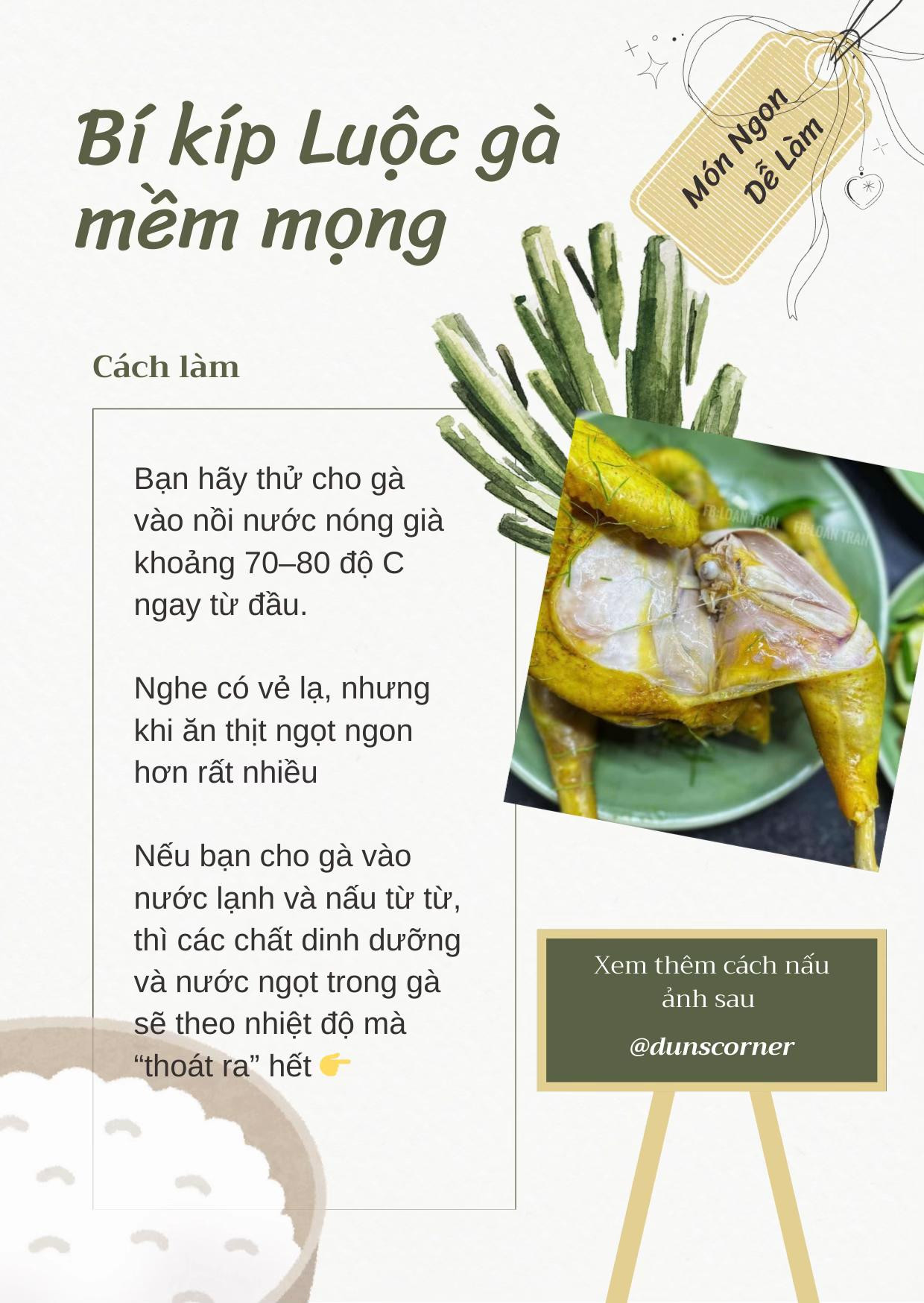 🌻Bí kíp luộc gà mềm mọng, vàng ươm