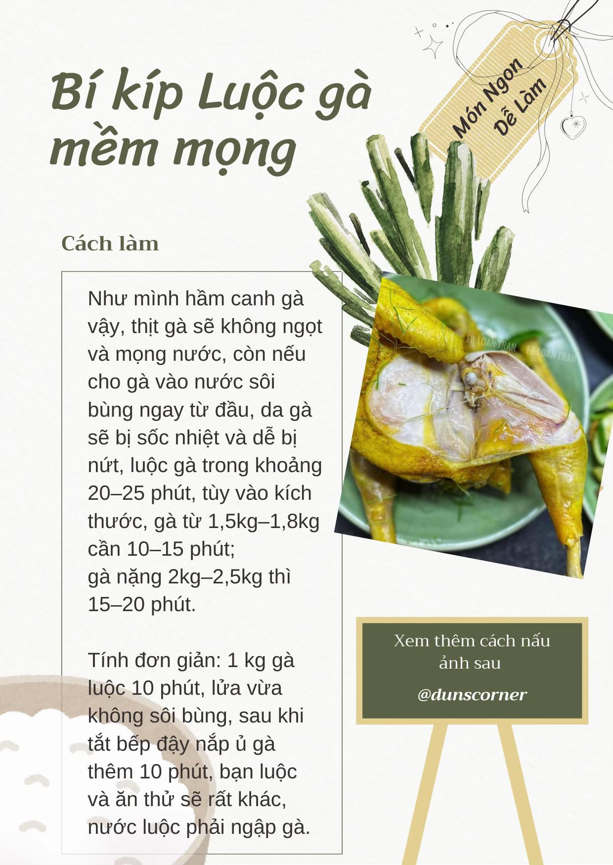 🌻Bí kíp luộc gà mềm mọng, vàng ươm