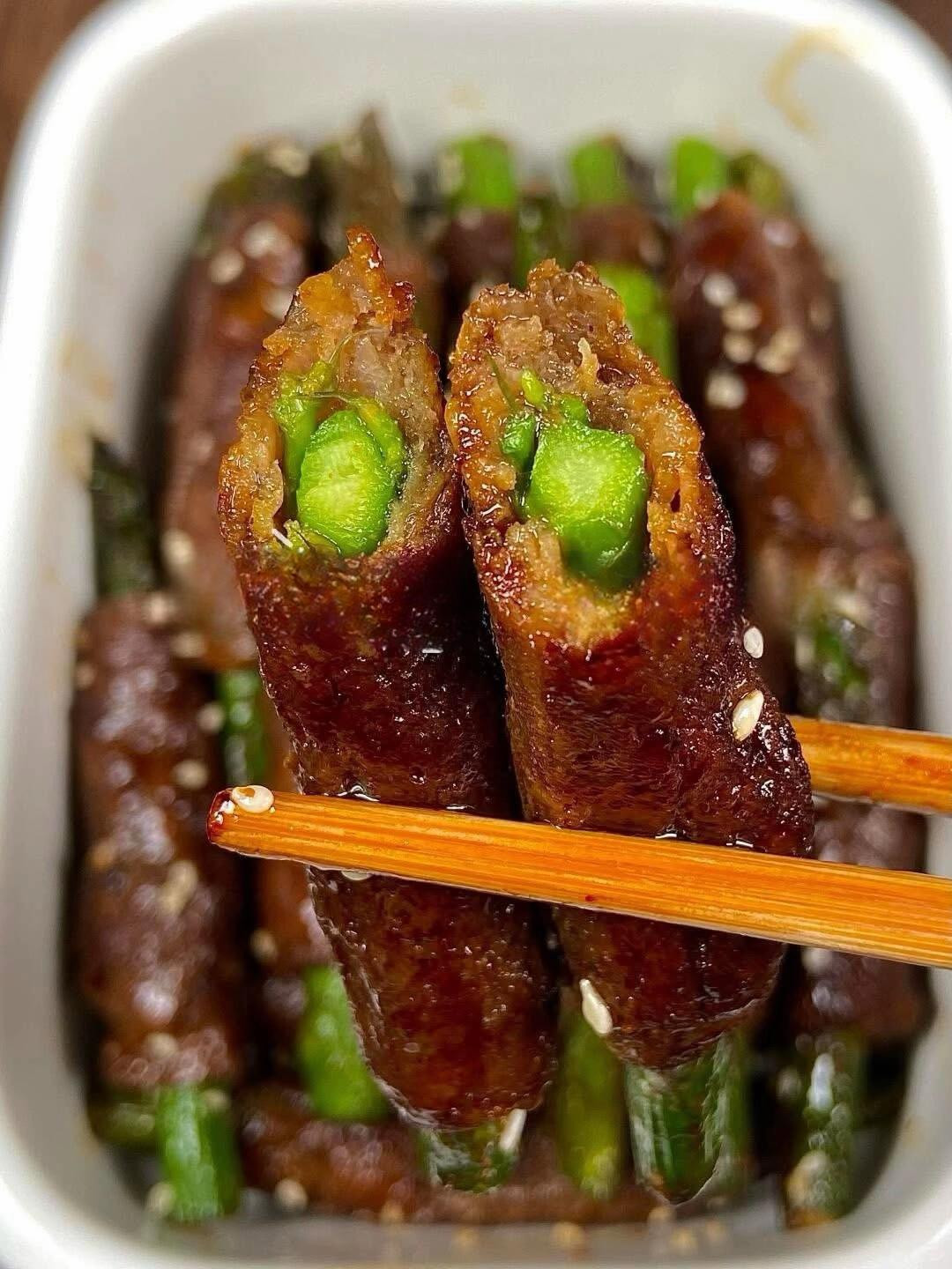 🥙BÒ CUỘN MĂNG TÂY SỐT ĐẬM ĐÀ 🍲