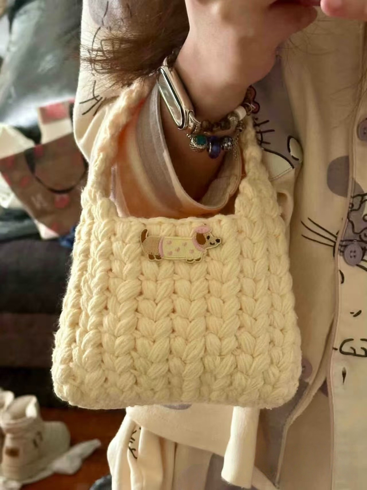 Bolsa de crochê amarela fácil e prática de fazer