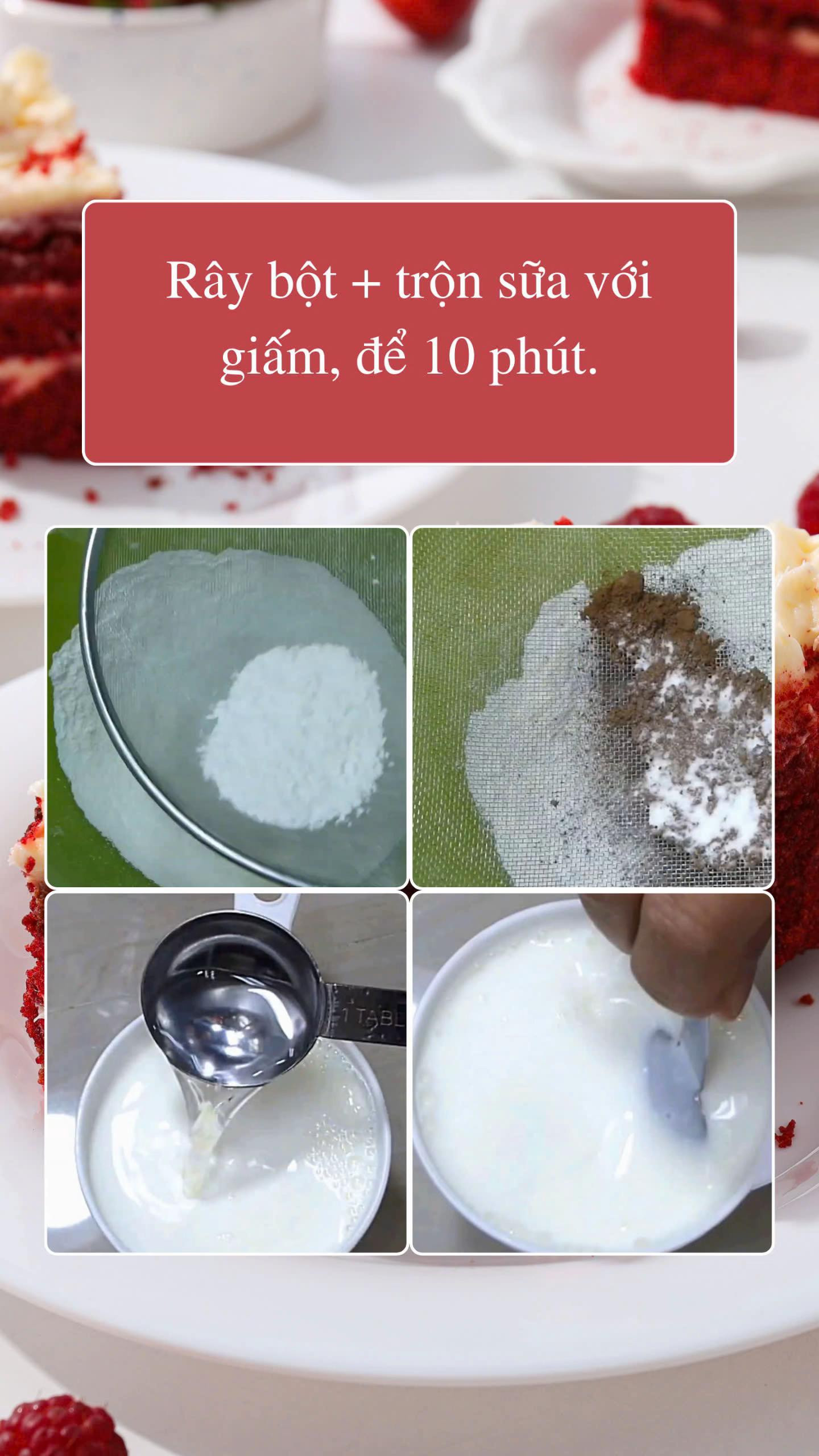 Cách làm bánh bông lan red velvet