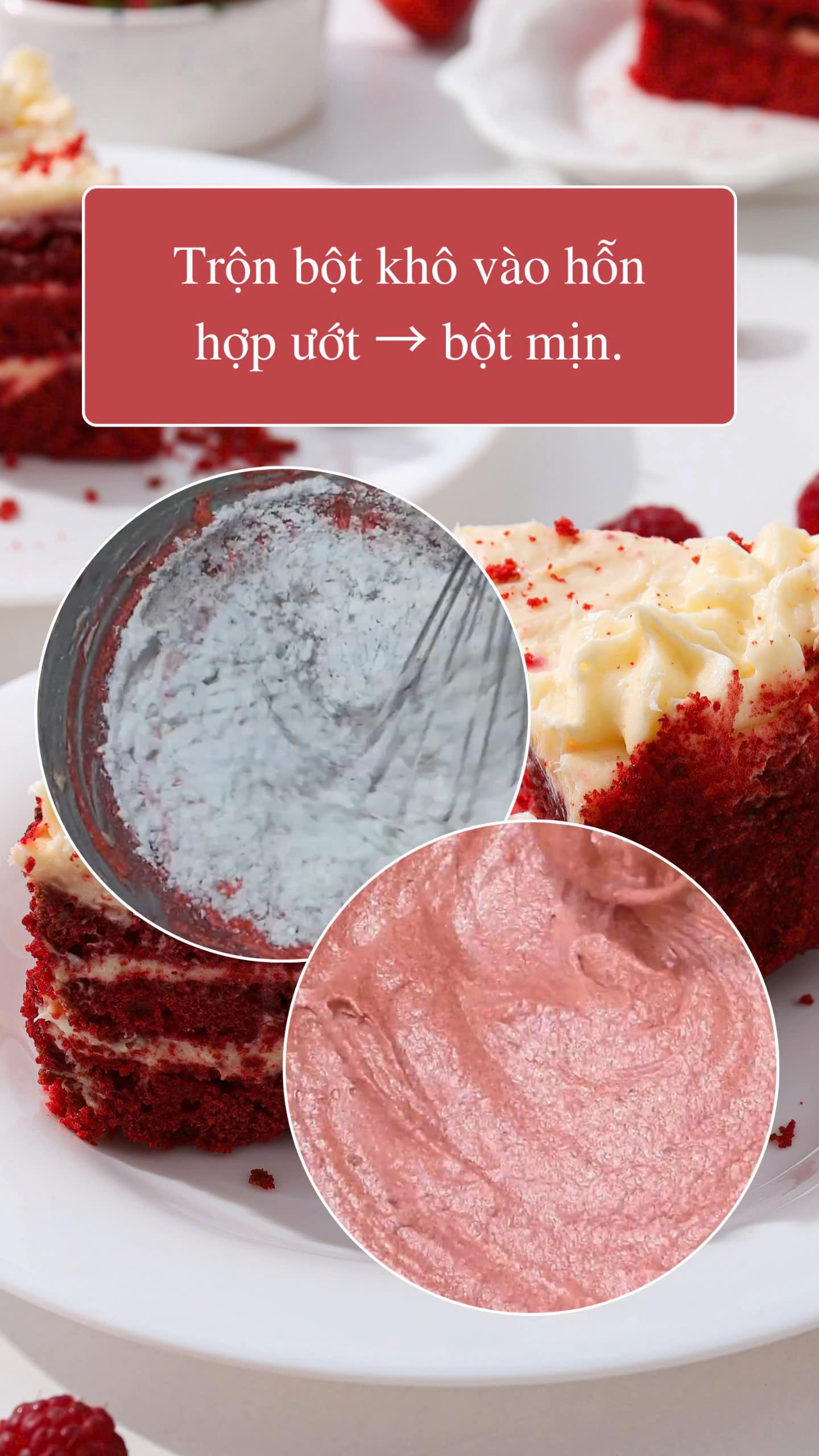 Cách làm bánh bông lan red velvet
