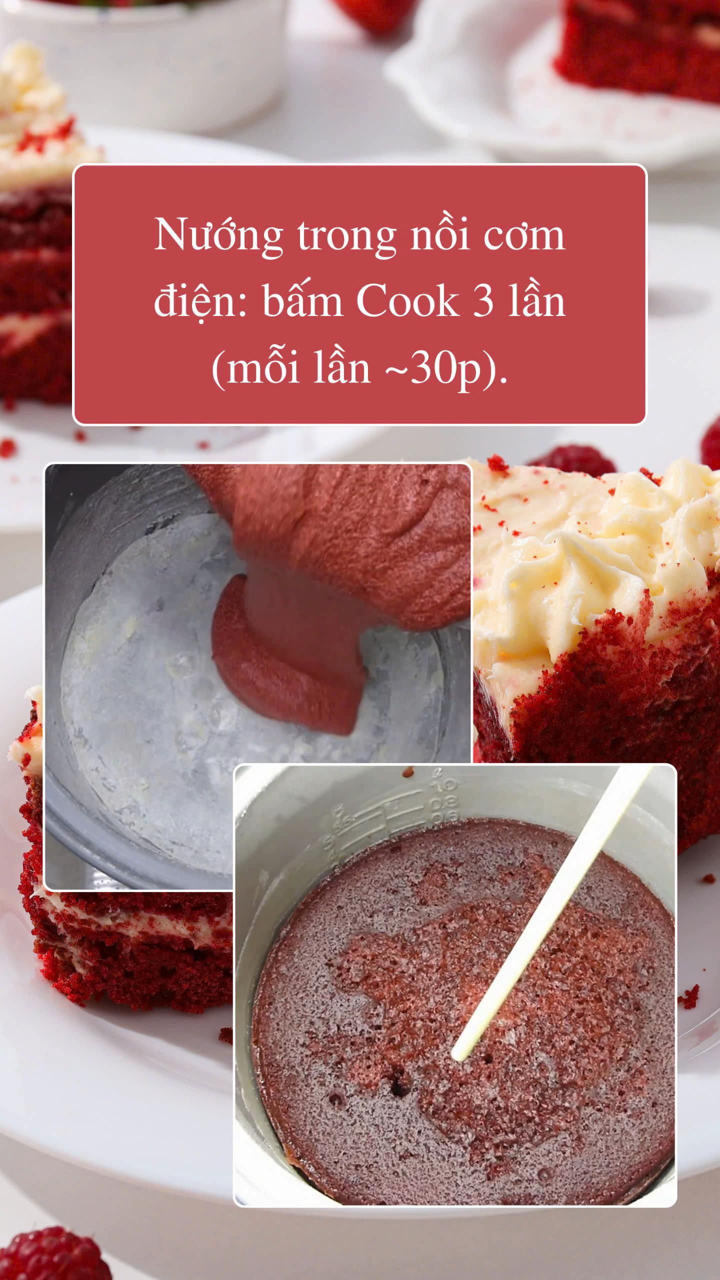 Cách làm bánh bông lan red velvet