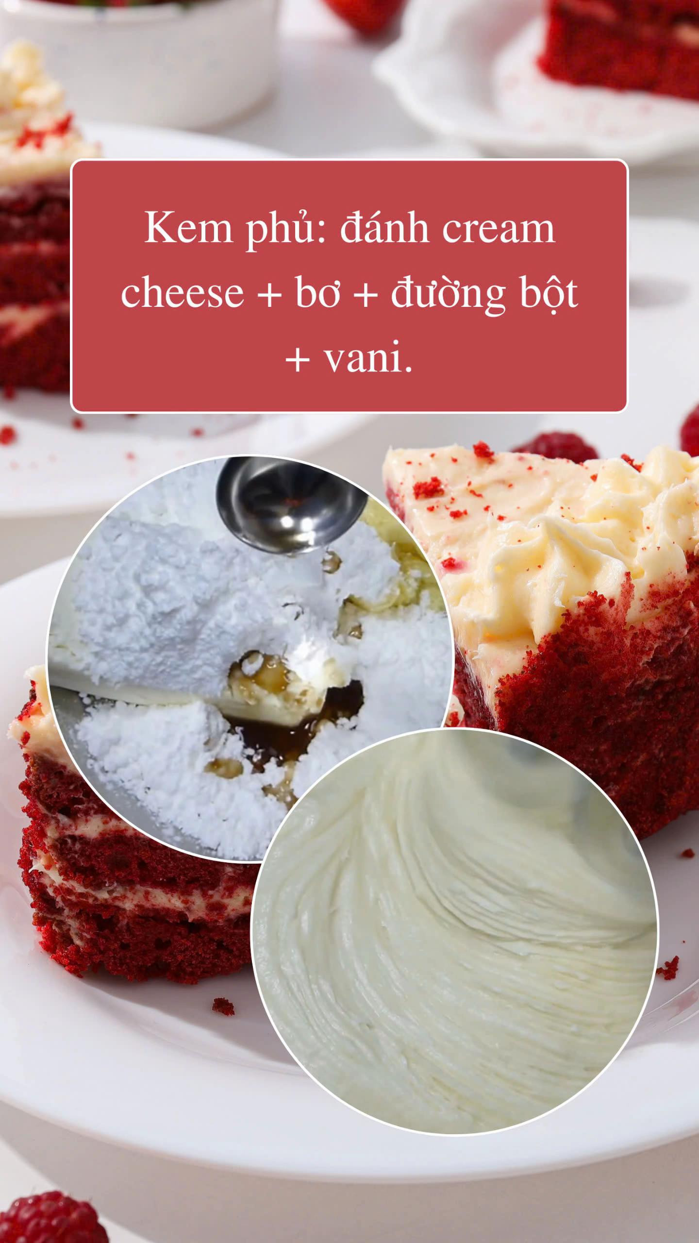 Cách làm bánh bông lan red velvet