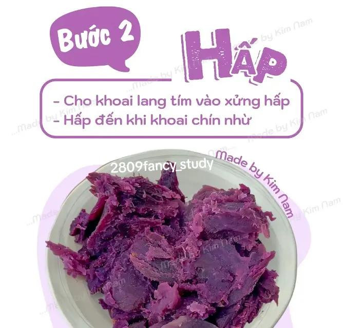 Cách làm sữa chua mix khoai lang tím