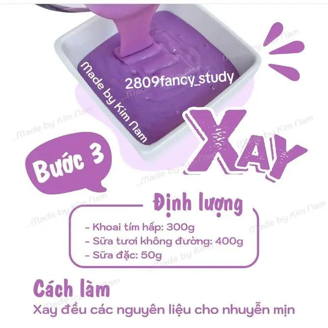 Cách làm sữa chua mix khoai lang tím