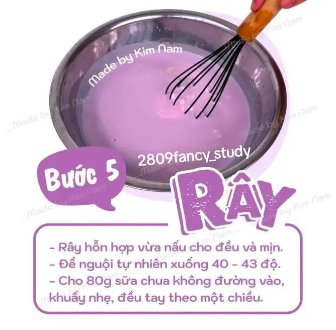 Cách làm sữa chua mix khoai lang tím