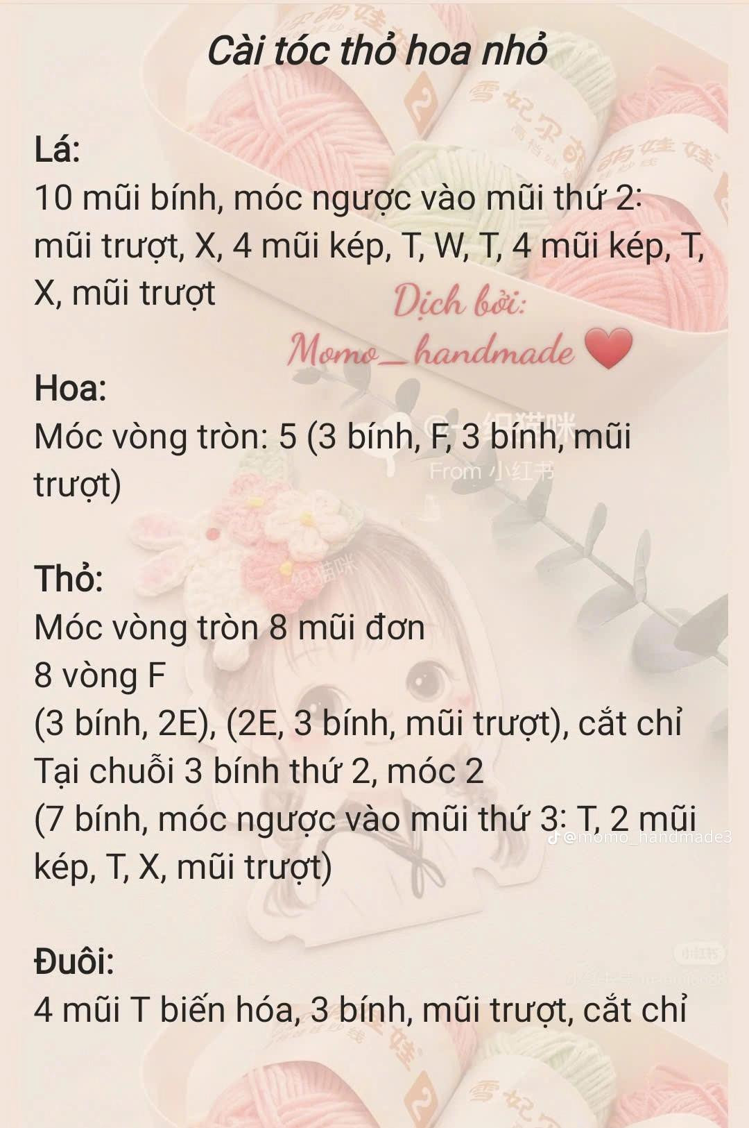 cài tóc thỏ hoa nhỏ