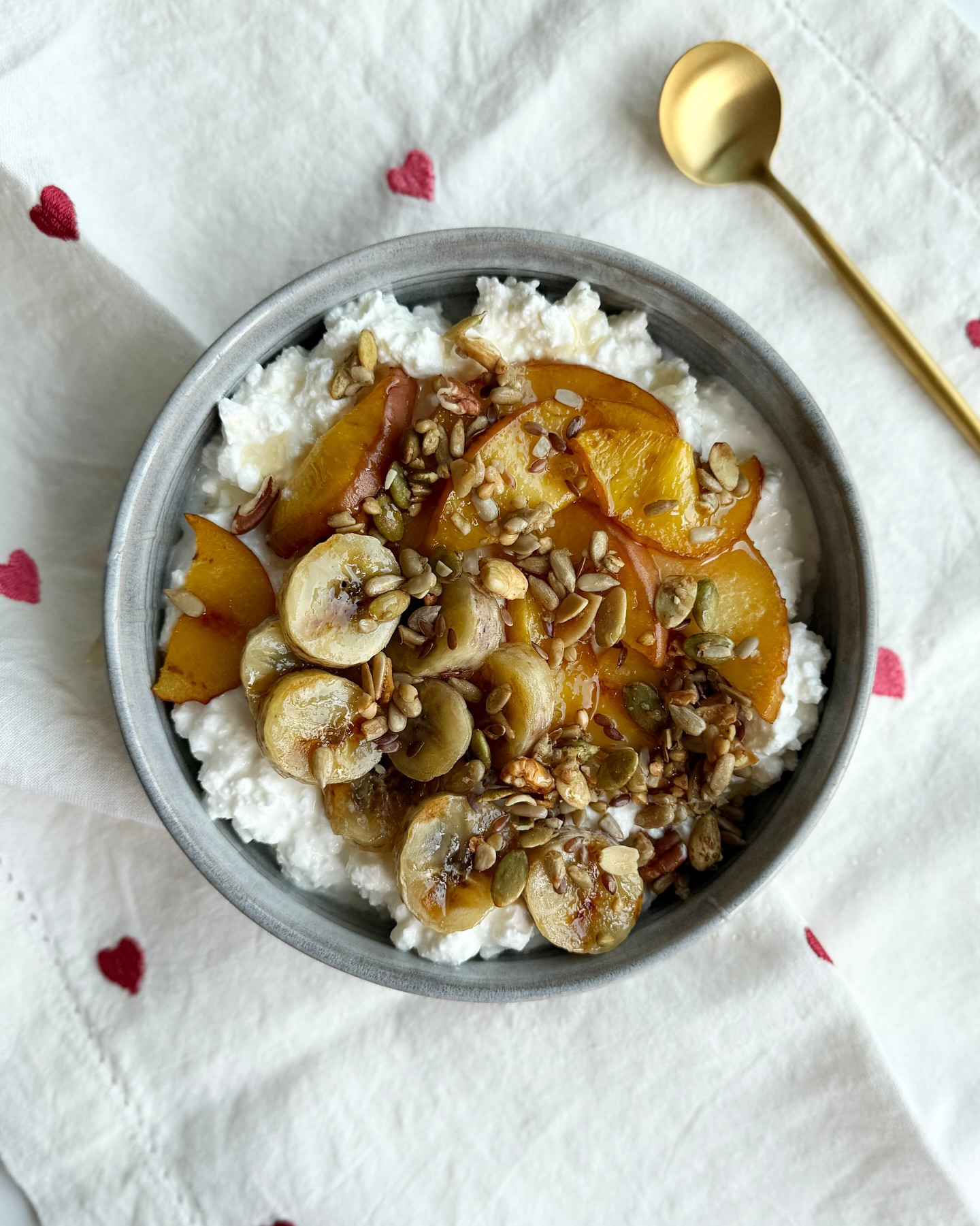 Caramelized Fruit Cottage Cheese Delight