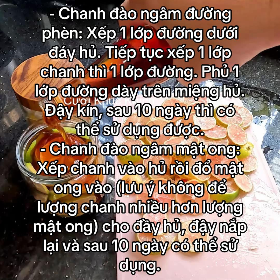 Chanh Đào Ngâm Mật Ong Đường Phèn