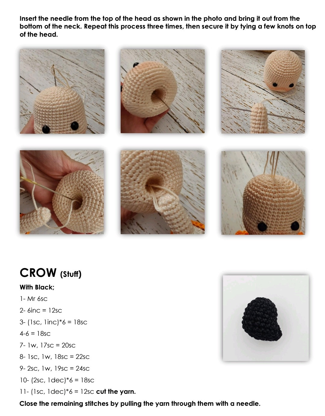 Charming Crochet Scarecrow Doll with Cute Details and Accessories