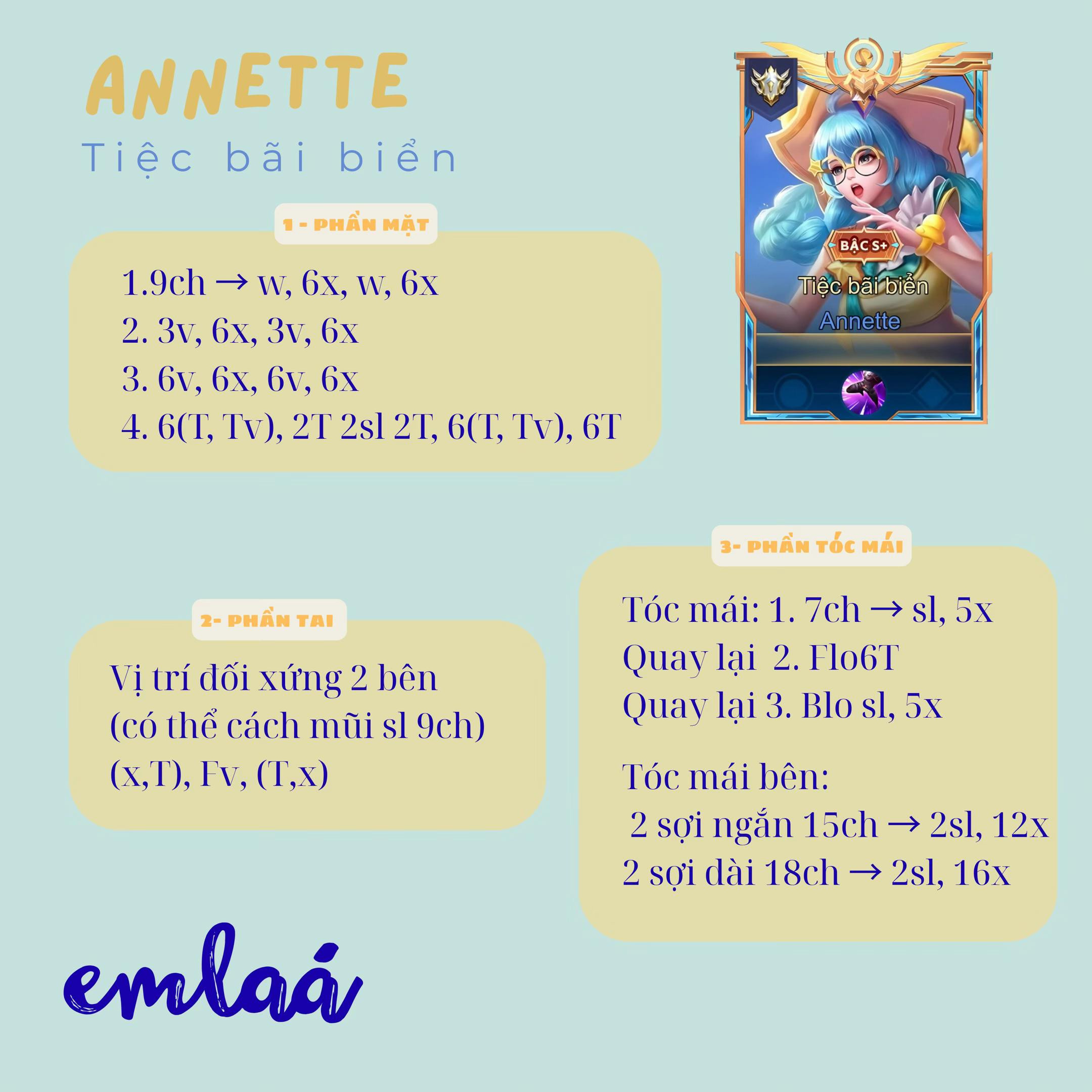 Chart Annette tiệc bãi biển cho mấy bạn ạ 🥰
