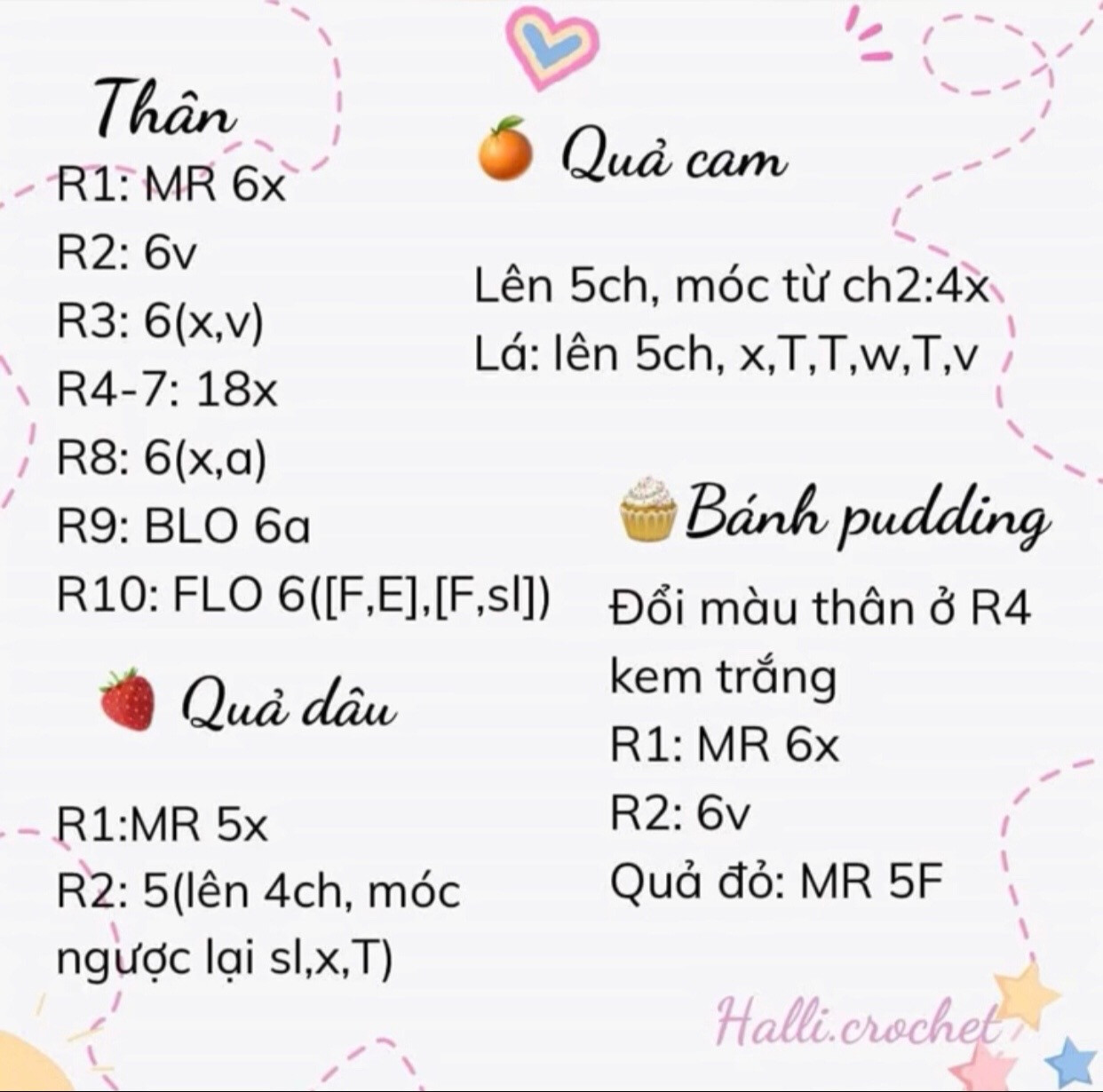 Chart bạch tuột trái cây xinh iu