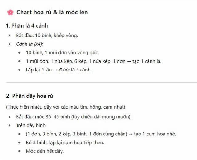 chart kẹp tóc hoa rủ lá