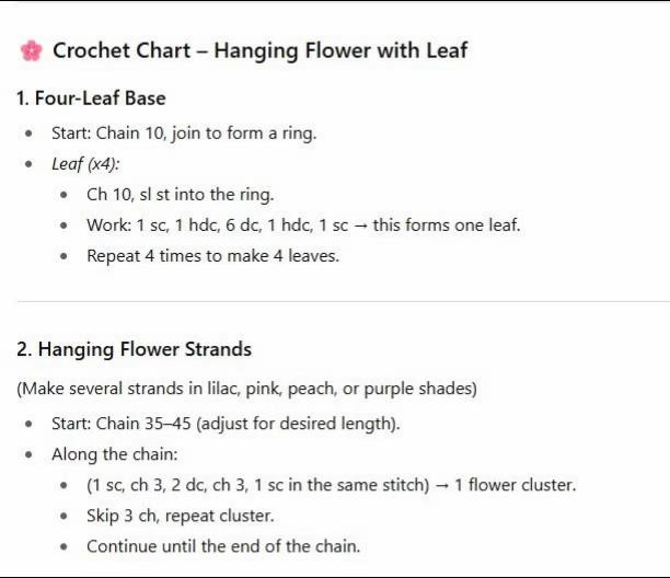 chart kẹp tóc hoa rủ lá