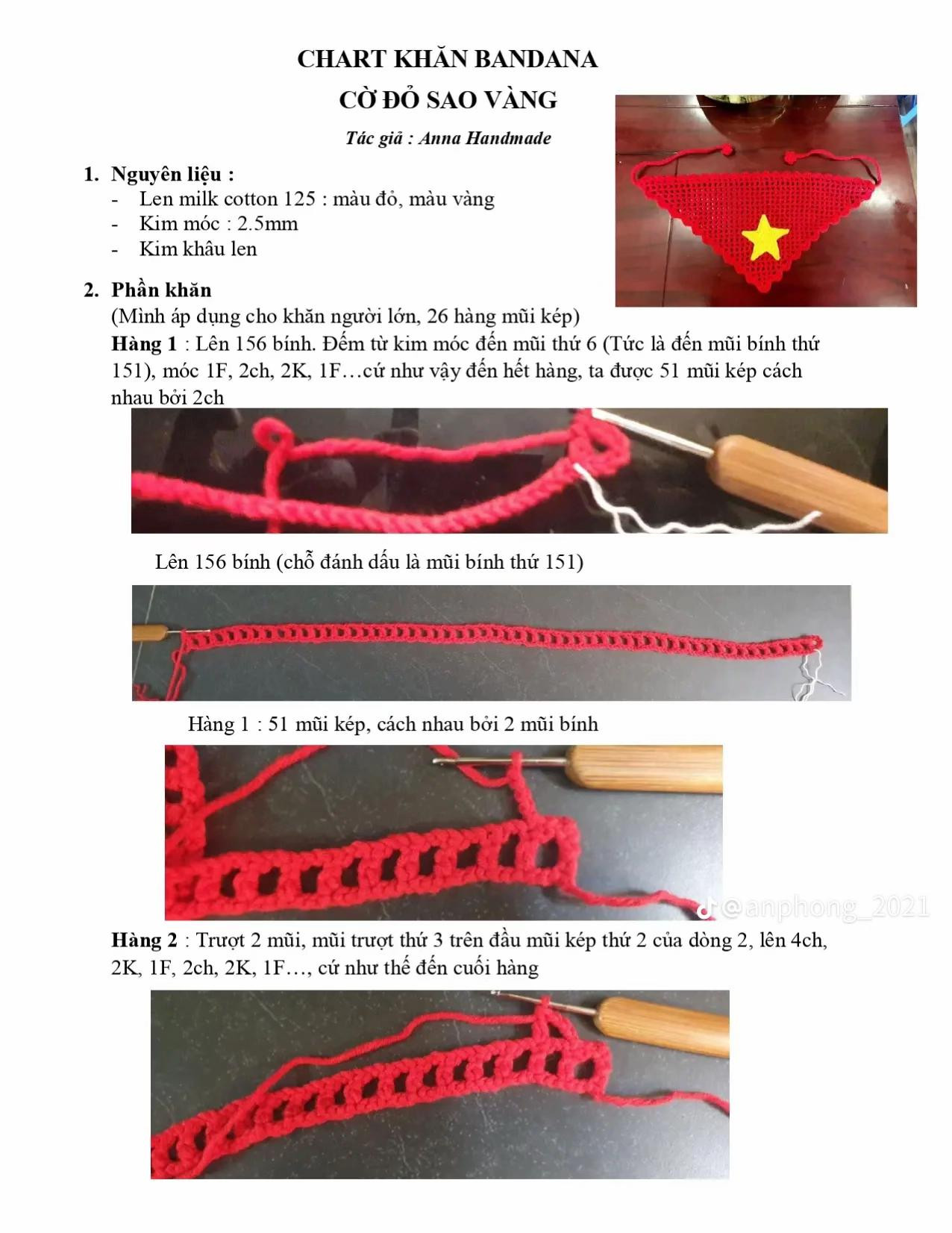 chart khăn bandana cờ đỏ sao vàng.
