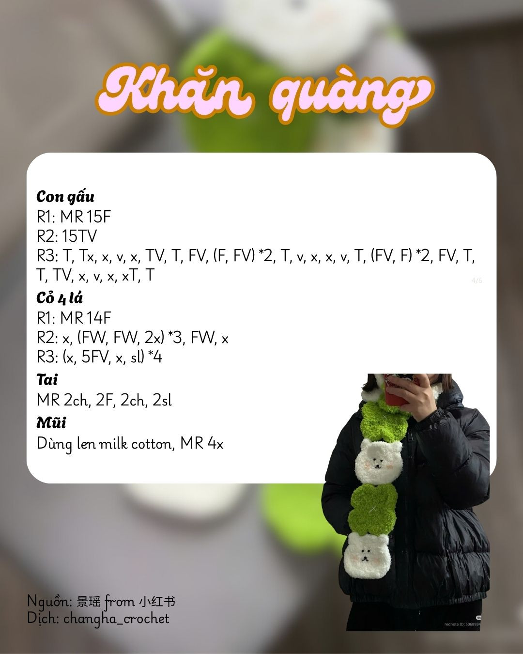Chart khăn quàng gấu