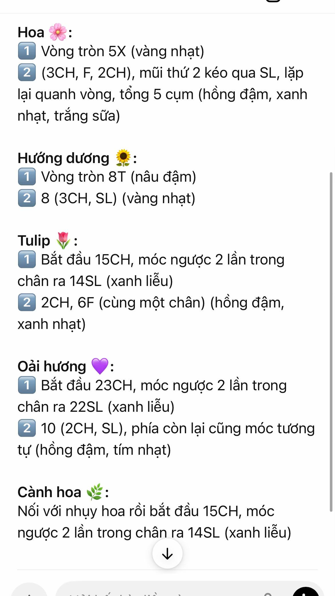 💐🌸 chart lên bó hoa mini 🎀🎀