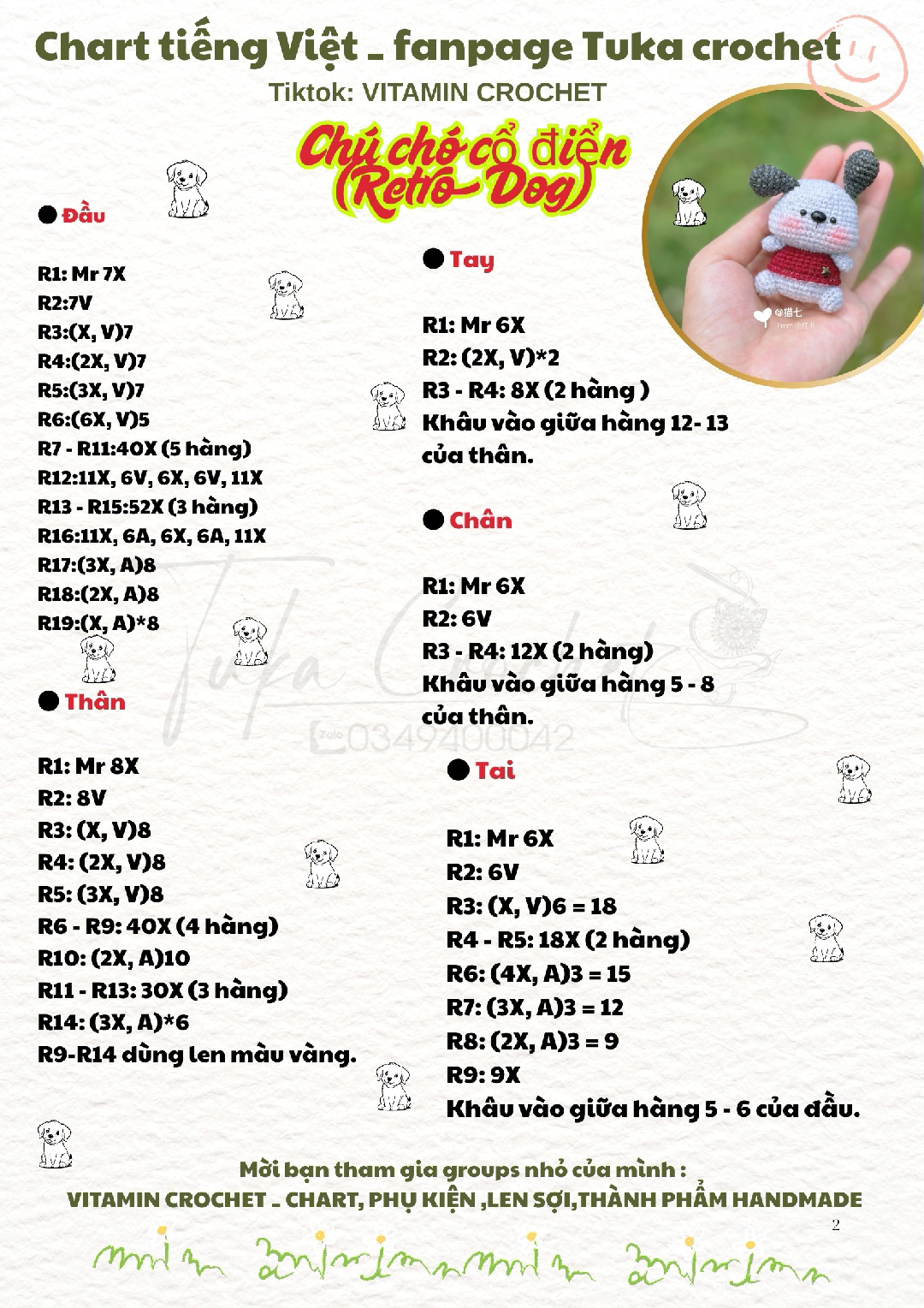 chart móc Chú chó cổ điển (Retro Dog)
