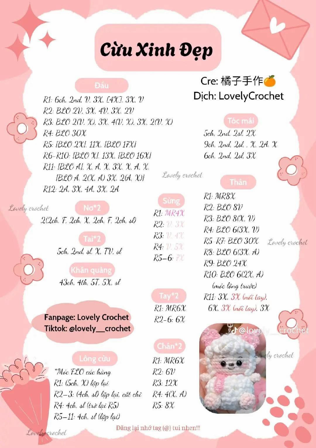 chart móc cừu xinh đẹp