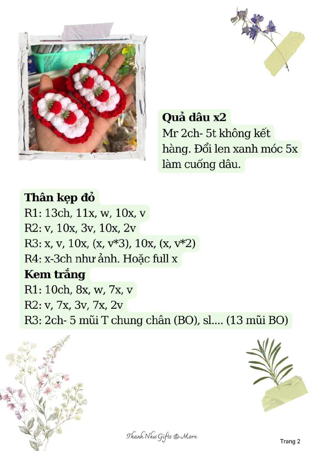 chart móc kẹp tóc quả dâu