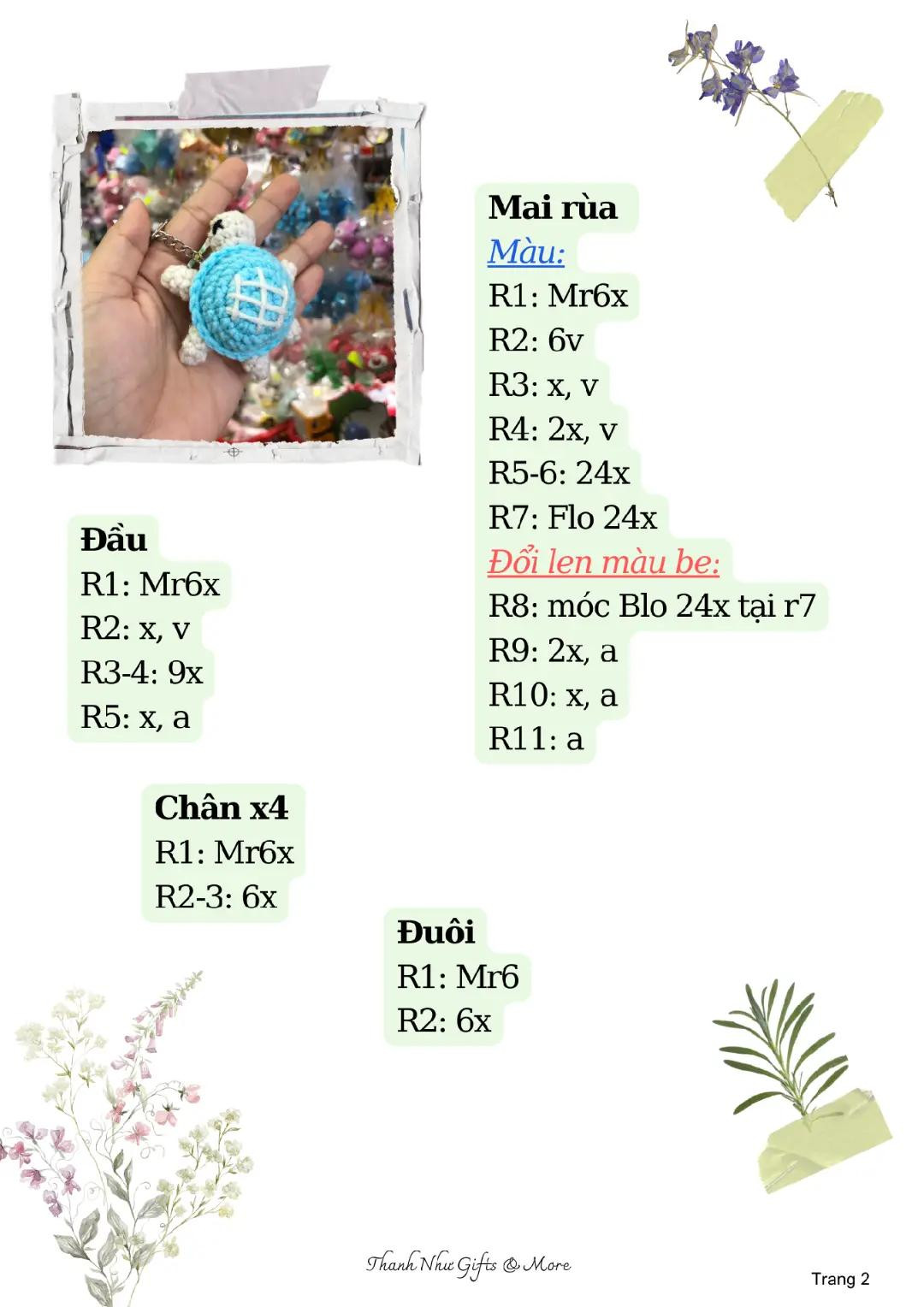 chart móc khóa con rùa