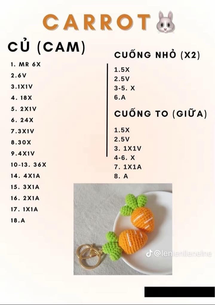chart móc khóa củ cà rốt