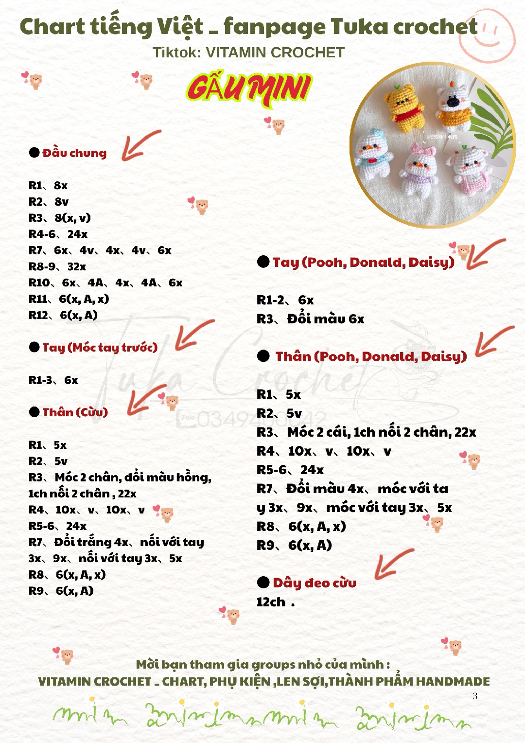 Chart móc khóa gấu mini nè