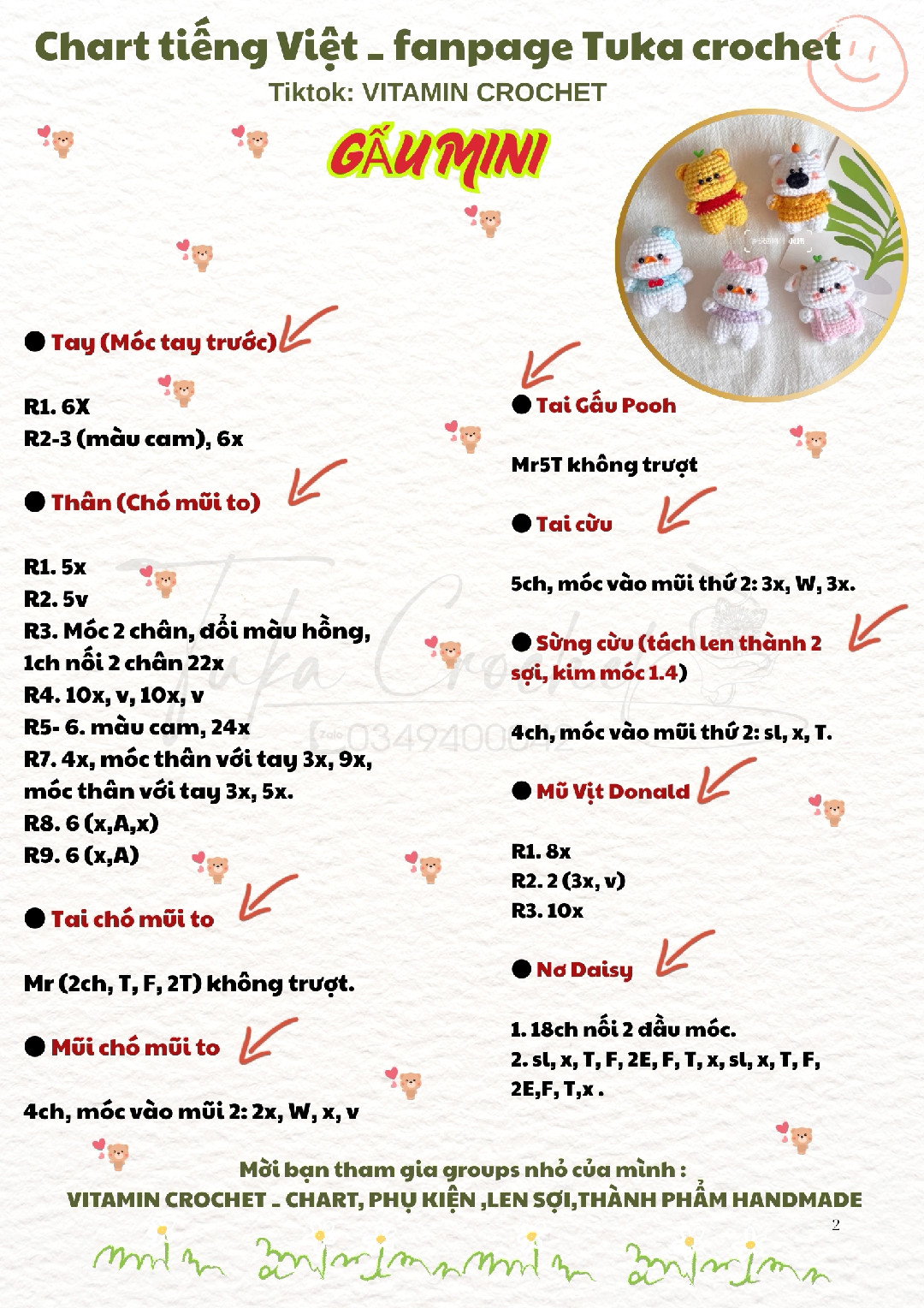 Chart móc khóa gấu mini nè