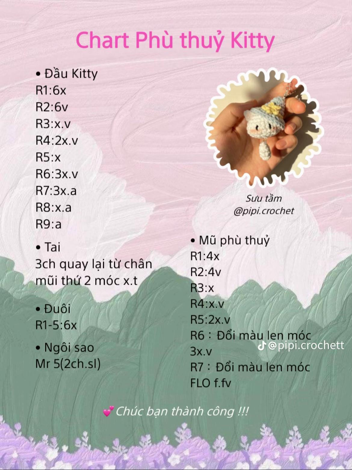 chart móc khóa phù thủy kitty