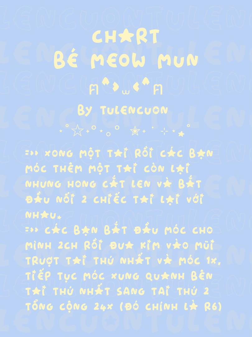 Chart móc len Bé Meow Mun dễ thương và dễ làm