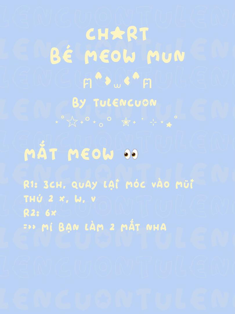 Chart móc len Bé Meow Mun dễ thương và dễ làm