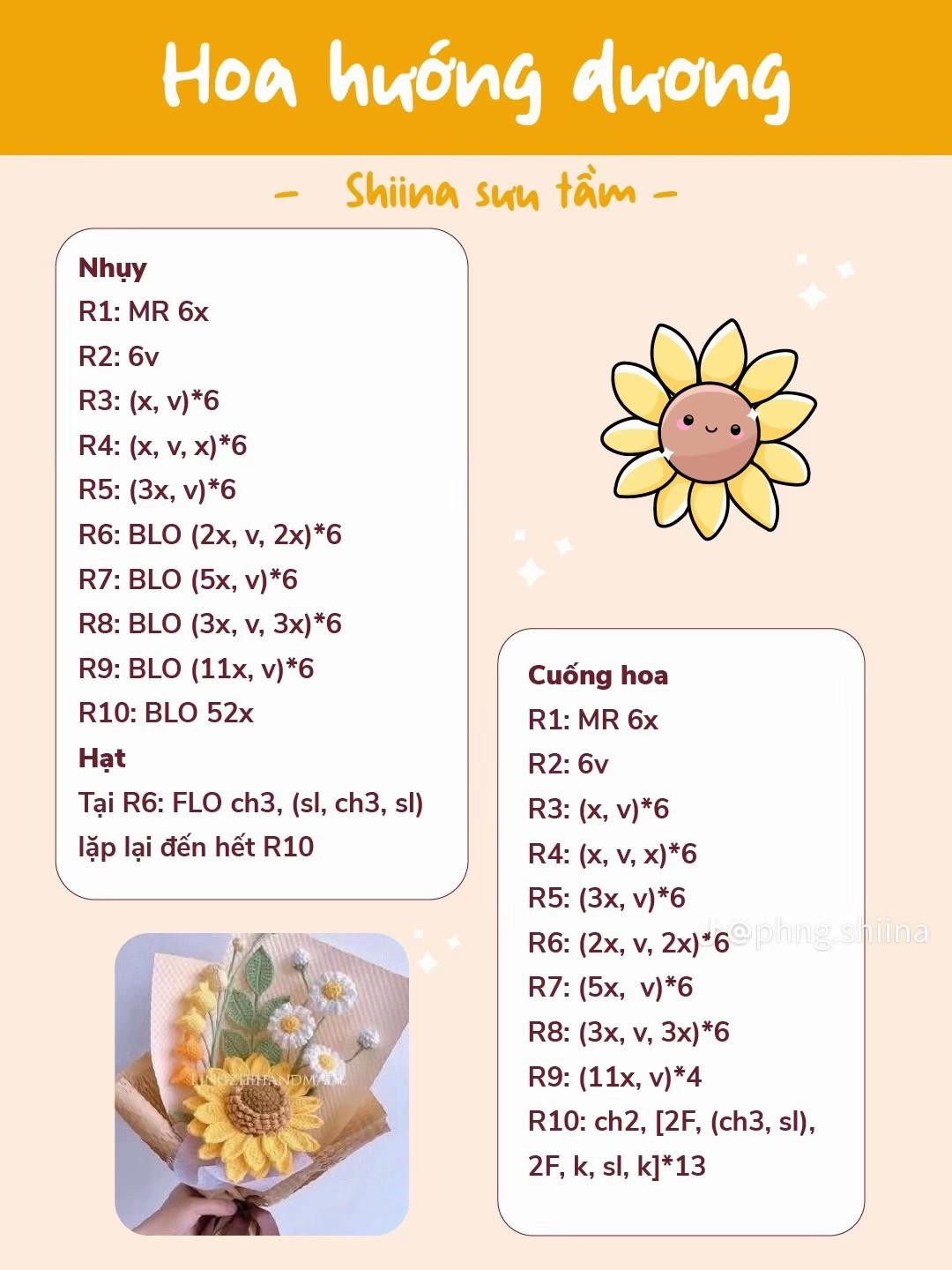 Chart Móc Len Hoa Hướng Dương: Thiết Kế Tươi Sáng và Vui Vẻ