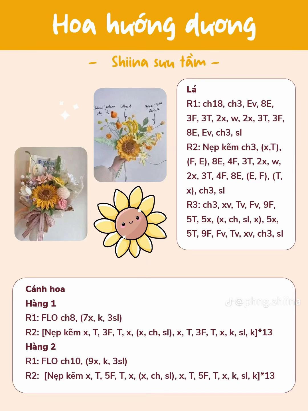 Chart Móc Len Hoa Hướng Dương: Thiết Kế Tươi Sáng và Vui Vẻ